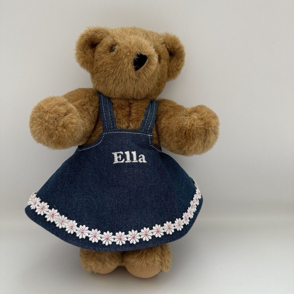 Vermont Teddy Bear Company Authentic Dressed 12" bear Articulated Joints Ella